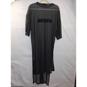 Bones Brand Sheer Mesh Maxi Dress Size S Goth Grunge Dark Romantic Witchy